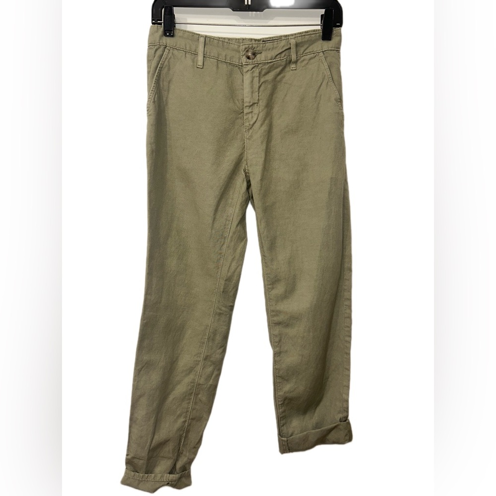 Ag Adriano Goldschmied Womens Olive Green Caden Tailored Trouser Chino Pants 25R - Picture 2 of 10